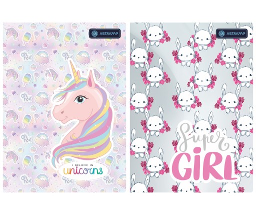 Zápisník A5 16k úzky rad Bunnies/Unicorn