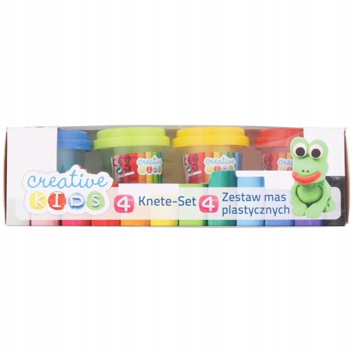 CREATIVE KIDS PLASTIC 4 farby DIY hracie cesto + pokrievka s formičkou