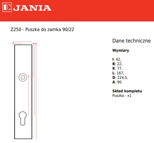 Kazetový box na úzku bránu, 42mm, rozteč 90mm