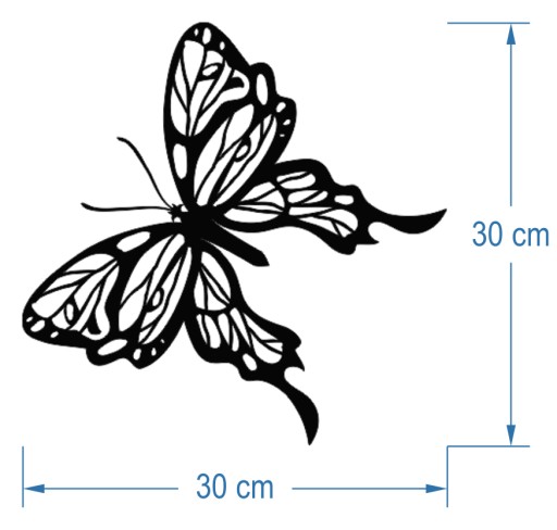 Nálepka na stenu s motýľom 30 cm