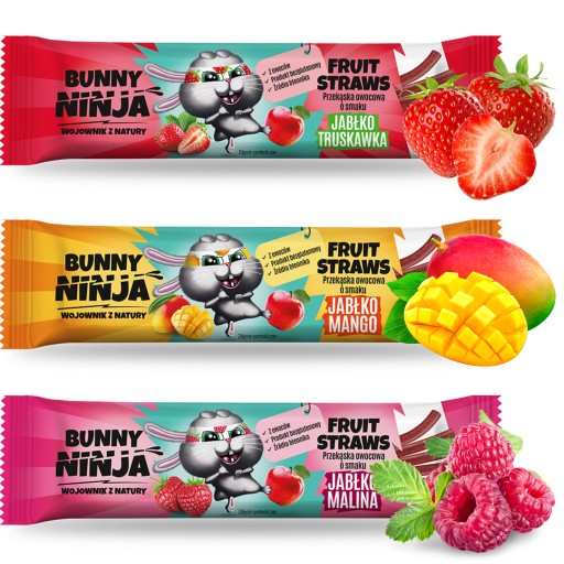 želé bez cukru BUNNY NINJA ovocný snack sada mix príchutí 3x 16g.