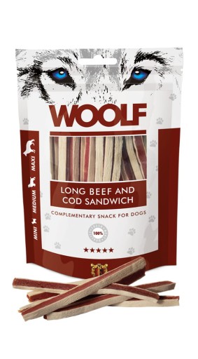 Woolf Long Beef Treska Sendvičová hovädzia treska 100g