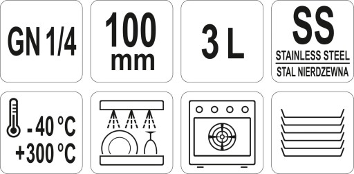 NEREZOVÁ NÁDOBA GASTRONOMICKÁ GN 1/4 100