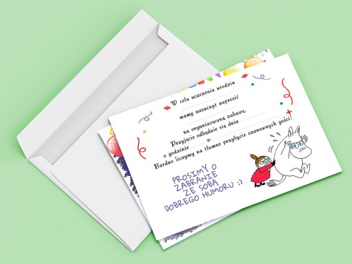 MOOMIN POZVÁNKA NA NARODENINY DIEŤAŤA + OBÁLKA ZDARMA
