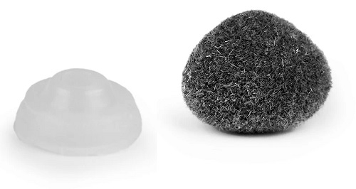 Zamatový nos na hračky, sivý 10x12mm - 2 ks