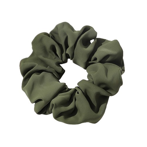 Vlasové elastické scrunchies scrunchies froté matné khaki veľké ako hodváb XXL