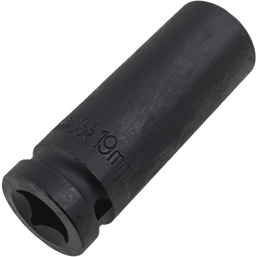 NÁRAZOVÁ ZÁSUVKA DLHÁ 19 MM PRE KOLESÁ S 1/2'' KĽÚČOM