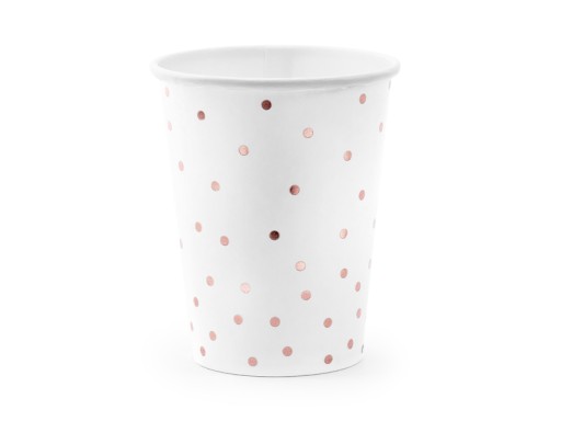 Narodeninové poháre White Dots Rose Gold 6 ks