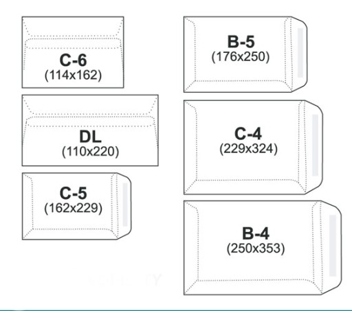 Obálky C6 na formát A6, biela, obálka C-6, 50 ks.