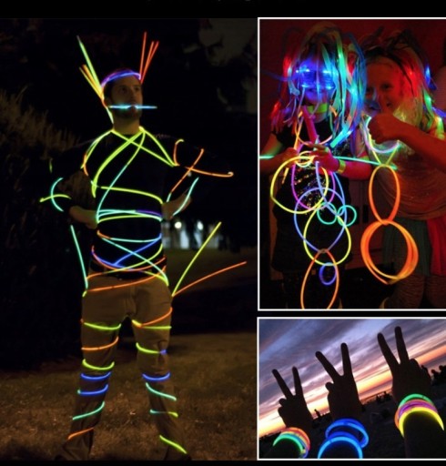 Svietiace náramky, fluorescenčné náramky, 10 ks
