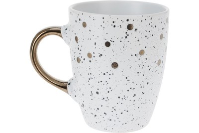 HRNČEK BIELY PORCELÁN 320ml ZLATÝ zdobený