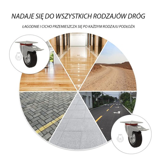 Koleso fi 100, vozík, polica, skrinka, stolík 2STGU100