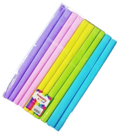 SADA krčkavého hodvábneho papiera Happy Color, PASTELOVÉ farby, 10 kusov