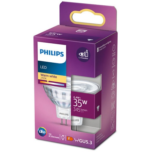 LED žiarovka MR16 4,4W 35W 345lm 2700K 12V PHILIPS