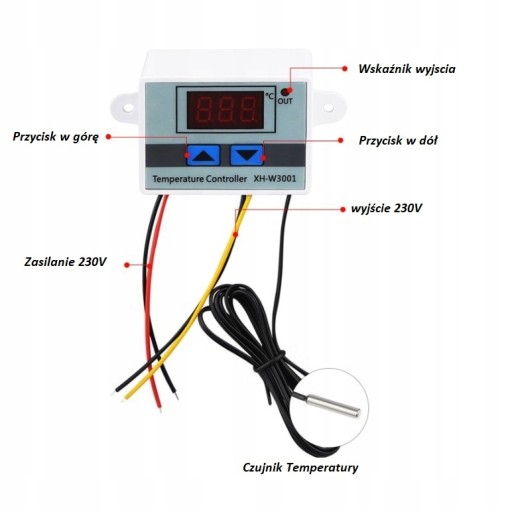 TERMOSTATOVÝ REGULÁTOR TEPLOTY W3001 -50°C/+110°C