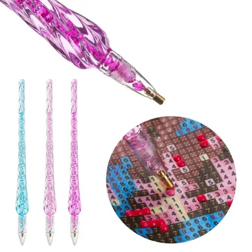 Diamantové vyšívacie pero Crystal Pink