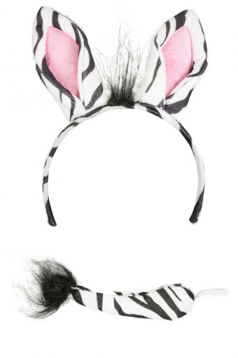 ZEBRA Set Čelenka Ears Tail Outfit Zoo Party Ball