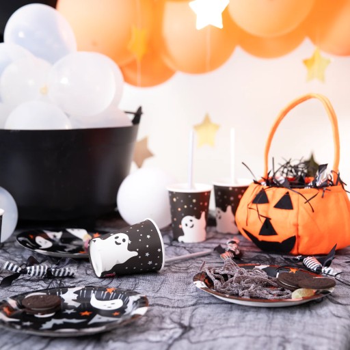 SÚPRAVA HALLOWEENSKÝCH HRNKOV A TANIELÍK, HROZNÉ, 12 ks