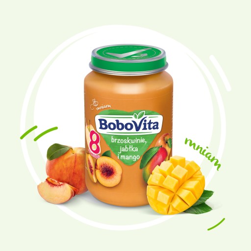 BOBOVITA Broskyne, jablká a mango 190g