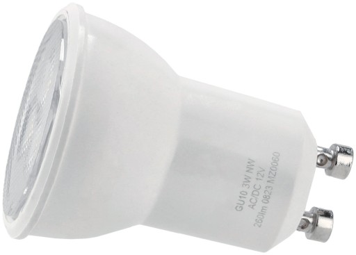 GU10 LED žiarovka 3W 260lm 12V MINI 45mm Výška AD/DC Teplý Neutrál