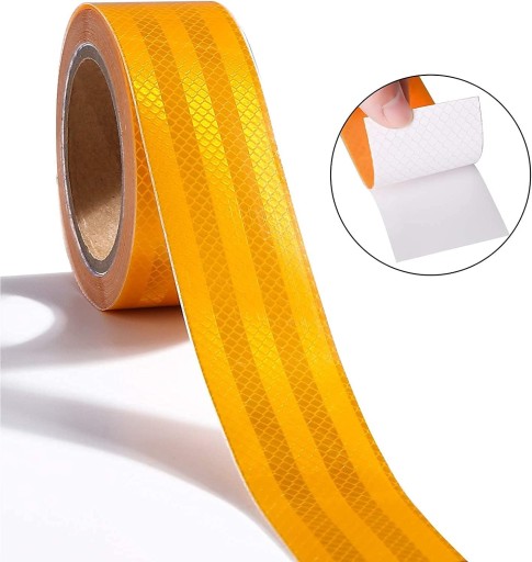 REFLEXNÁ PÁSKA SAMOLEPIACA NÁLEPKA ŽLTÁ 5cm