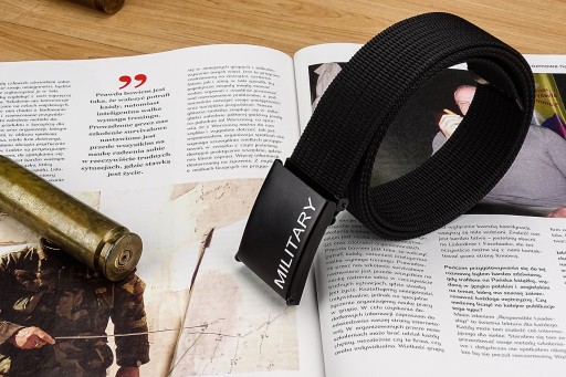 Pánsky vojenský opasok BLACK MILITARY Webbing