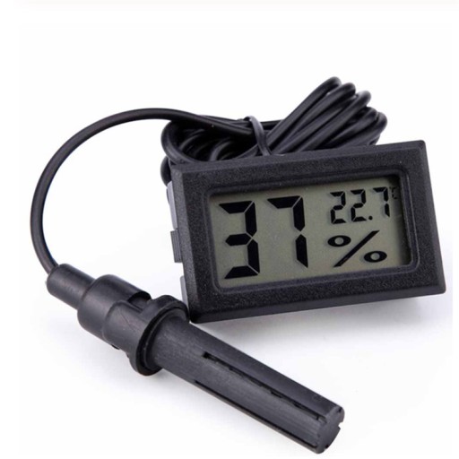 Elektronický teplomer a vlhkomer s LCD displejom a 1m sondou