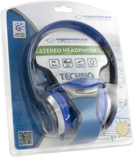 Slúchadlá do uší ESPERANZA TECHNO (3m / 3,5 mm zástrčka/modré)