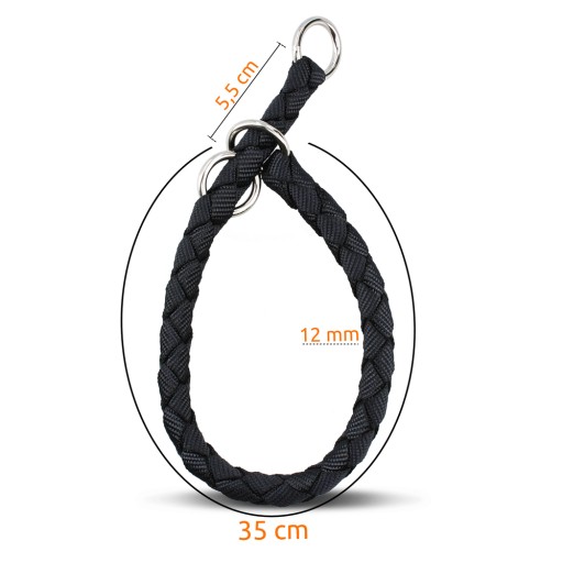 Obojok Cavo, S: 30–36 cm/Ø 12 mm, čierny