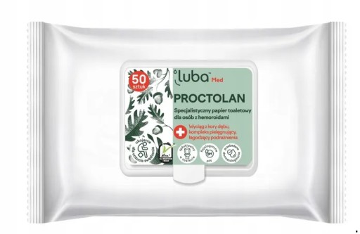 LUBA proctolan hemoroidný zvlhčený toaletný papier