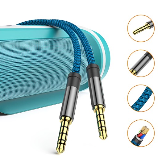 DLHÝ SILNÝ KÁBEL 1,5 M AUX MINI JACK 3,5 MM Opletenie