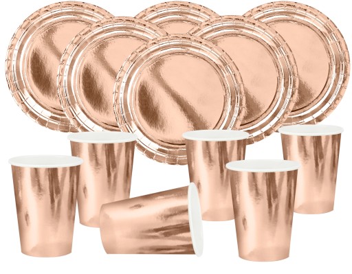 Set Rose Gold taniere poháre na narodeniny