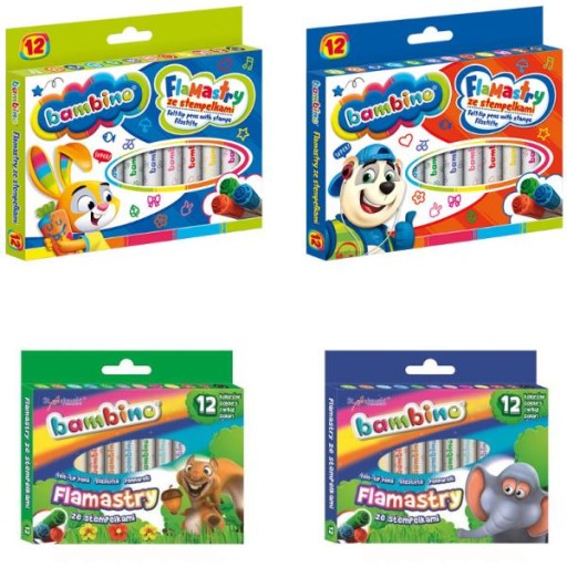 BAMBINO fixy, fixy, pečiatky, 12 farieb