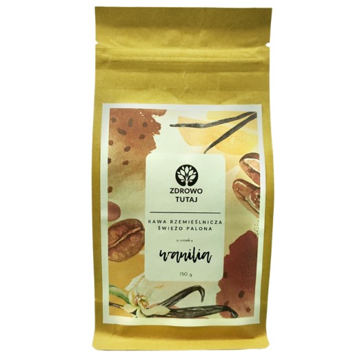 Zrnková káva Arabica s príchuťou VANILKA, čerstvo pražená Zdravá tu 150 g