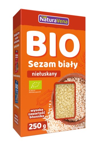 BIELY NELÚPANÝ SEZAM, BIO, 250 g - NATURAVENA