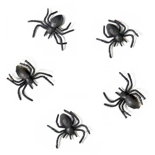 PLASTOVÉ PAVÚKY 3 cm x 3 cm čierne 10 ks Halloweenska dekorácia