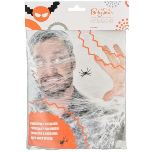 Pavučina s SPIDER, HALLOWEEN dekorácia, nylon