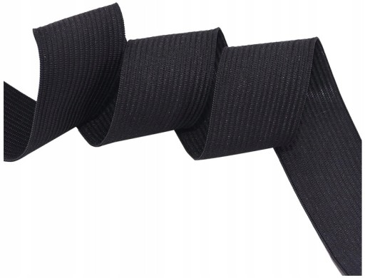Gumové pletené elastické ploché oblečenie 3 cm 30 mm - čierne