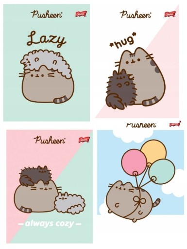 Zápisník A5 32 listov 3-riadkový farebný PUSHEEN Cat 1 ks Unipap