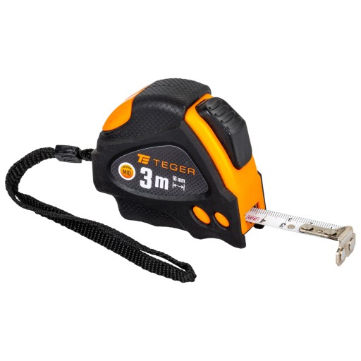 Zvinovací meter 3m 16mm, magnetický oceľový hrot, meter Teger