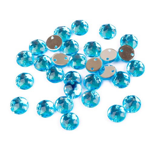 Kamienky na šitie akrylové okrúhle 8x3mm 30 ks