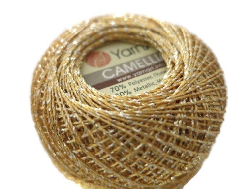 Šnúrka Camellia Yarn Art, metalizovaná, 419 zlato