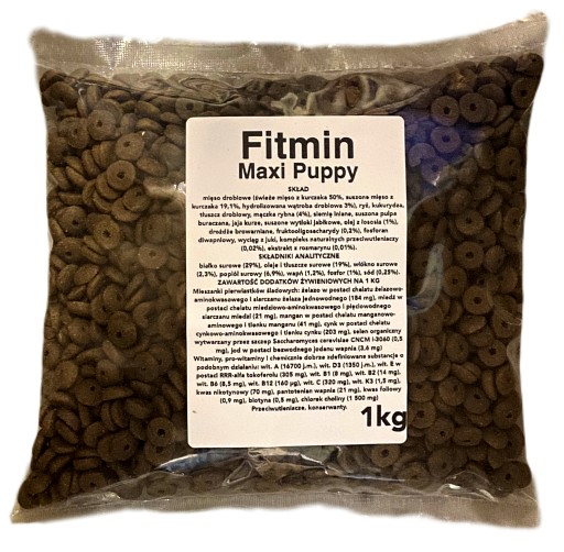 Fitmin Maxi Puppy 1 kg krmiva pre psov podľa hmotnosti