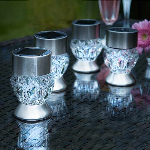 solárne svietidlo 1LED RGB/1LED biela záhradná dekorácia milticolor crystal P-710