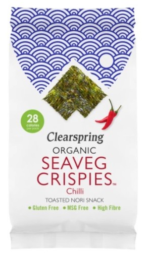 CLEARSPRING Čipsy z morských rias s príchuťou čili