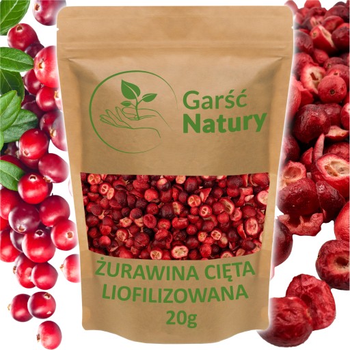 BRUSNICE SUŠENÉ MRAZOM, REZANÉ 20 g, sušené, prírodné, BEZ CUKRU, 0,02 kg