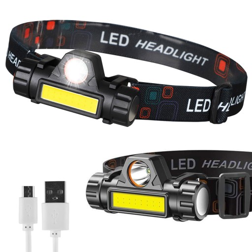 XPE COB LED HLAVOVÁ LAMPA MAGNETOVÁ USB HLAVOVÁ LAMPA