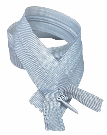 Pevný strieborný skrytý zips. kovové 22 cm