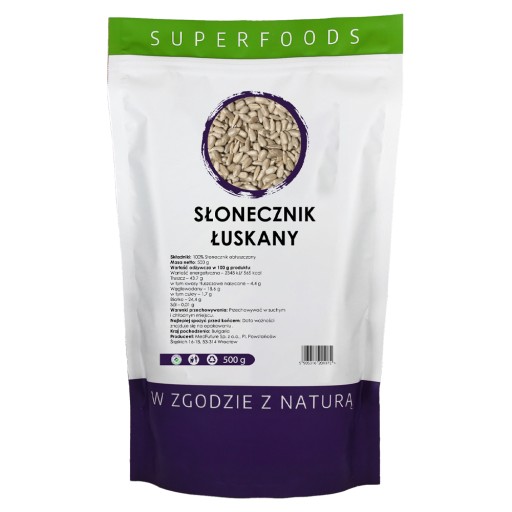 Prírodné lúpané slnečnicové semienka 500 g