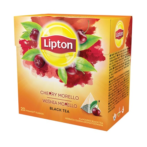 Lipton Ochutený čierny čaj Morello čerešňové pyramídy 20 ks 34g